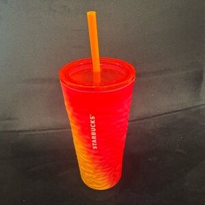 Starbucks Pink and Orange  Glass Tumbler